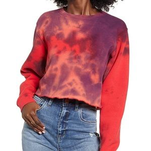 Neema Tie Dye Cropped Long Sleeve Sweater S